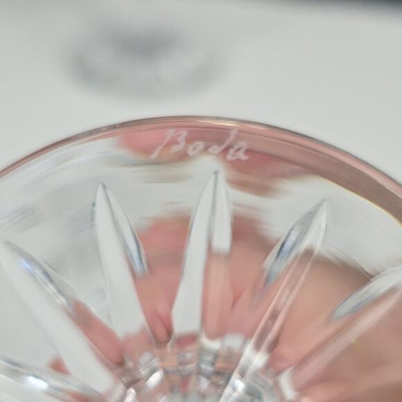 4 Kosta-Boda Rosa Elegant Etched Crystal Water Goblets 7" Cocktails Wine Dinner - Picture 13 of 15